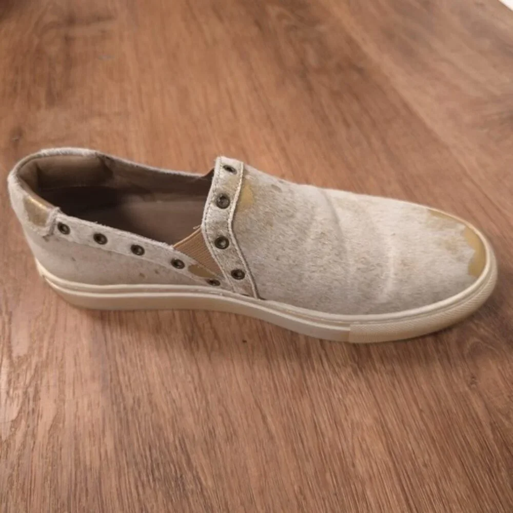 CHOCOLAT BLU LEATHER UPPER & LINING Noella Calf Hair Slip On Shoes Size 38 Women